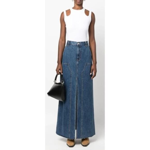SLVRLAKE High-Waist Denim Long Skirt Sz. 28 - Picture 1 of 8